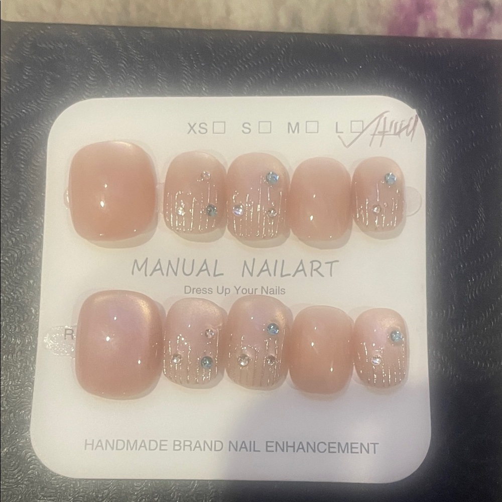 Handmade Embellished Nail Art Set-Large short